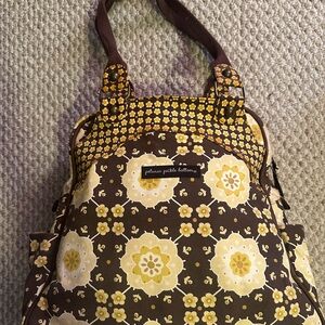 Petunia Pickle Bottom Floral Brown and Yellow Baby Bag